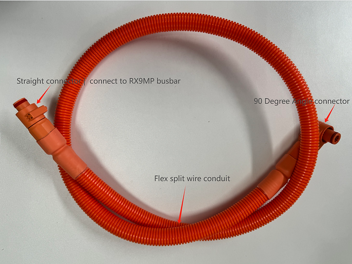 1/0 AWG cables - Straight + 90 degree angle pluggable connector, Play and Plug, 140cm, DESIGNED FOR RX9MP SPECIALLY