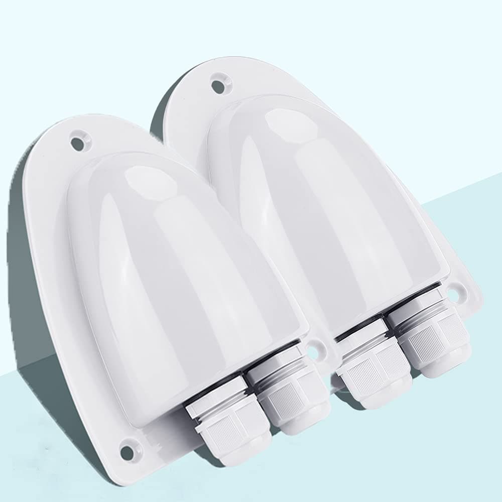 White Solar Weatherproof Double Cable Entry Gland