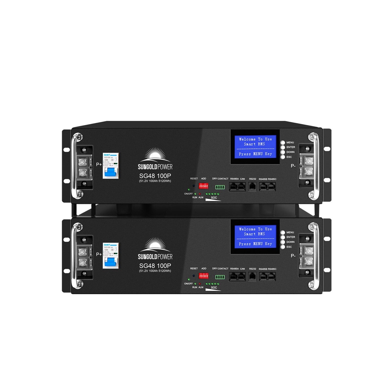 2 X 48V 100AH Server Rack LiFePO4 Lithium  Battery SG48100P UL1973 UL9540A