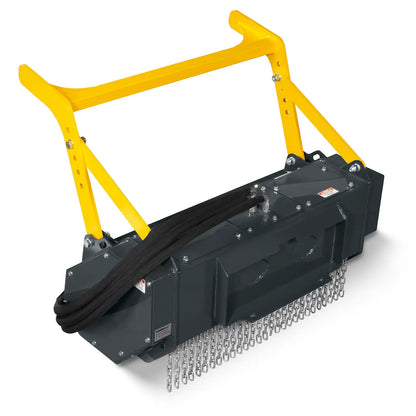 37"Mini Skid Steer Drum Forestry Brush Mulcher Attachment, Hydraulic Flow Range 11 To 16 GPM,MCH37