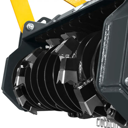 37"Mini Skid Steer Drum Forestry Brush Mulcher Attachment, Hydraulic Flow Range 11 To 16 GPM,MCH37