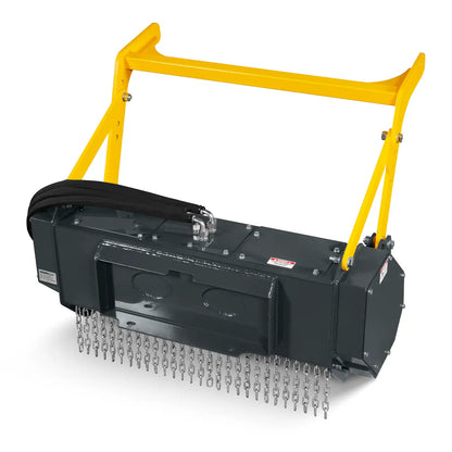 37"Mini Skid Steer Drum Forestry Brush Mulcher Attachment, Hydraulic Flow Range 11 To 16 GPM,MCH37