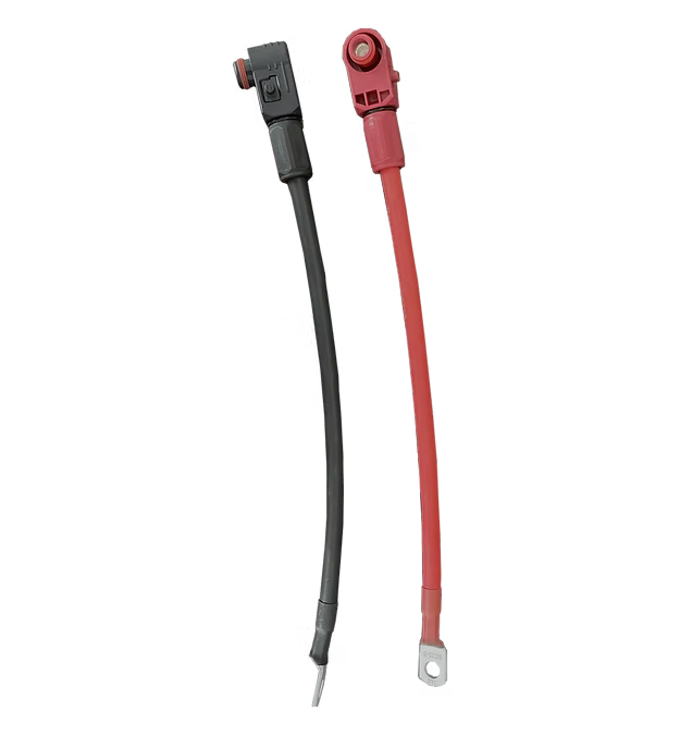 4AWG Cable-5/16” Lugs + Pluggable Battery Pole Connector  -Black and Red
