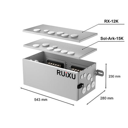 Conduit Box | Metal | Top Cover For RX-12K inverter Dimension:24.13"Lx 10.57"Wx 9.06"H