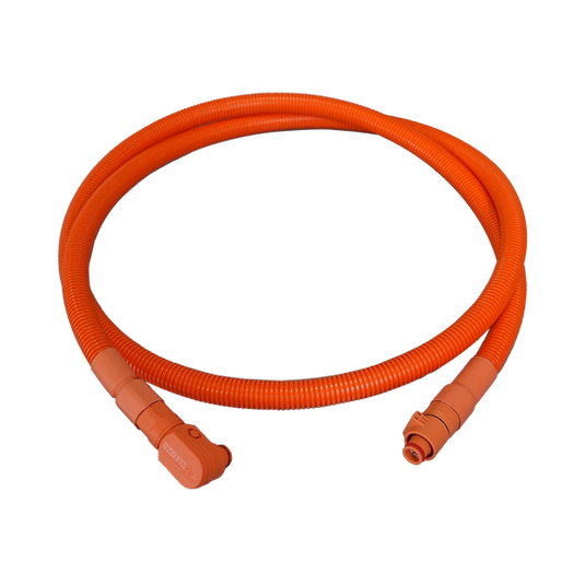 1/0 AWG cable for RUiXU RX9MP Busbar | Orange+ Black | One Pair Straight + 90 degree angle pluggable  connector, Play and Plug, 200cm,