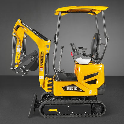 Mini Compact Excavator Kubota D722 Engine, 65.7” Max. Digging Depth, 2700 LBS Operating Weight, MEC12