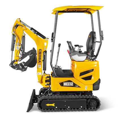 Mini Compact Excavator Kubota D722 Engine, 65.7” Max. Digging Depth, 2700 LBS Operating Weight, MEC12
