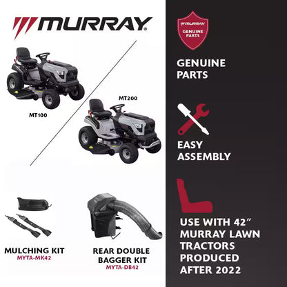 MT100 42 In. 13.5 HP 500Cc E1350 Series Briggs and Stratton Engine 6-Speed Manual Gas Riding Lawn Tractor Mower
