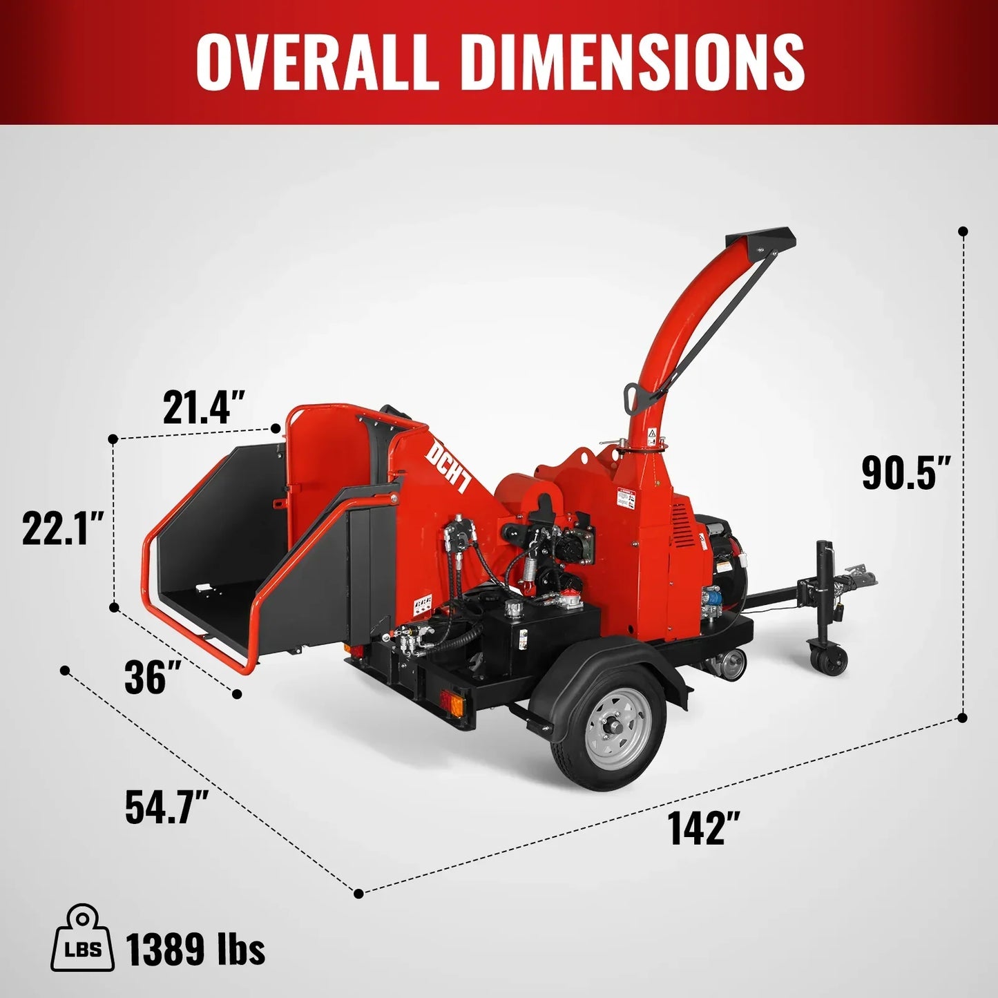 HONDA GX690 22HP 688cc Twin Cylinder Gasoline Engine Powered 7” Hydraulic Feeding Wood Chipper, DCH7